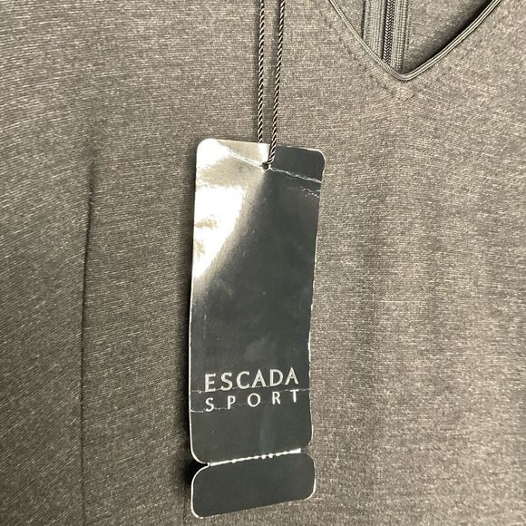 Escada Sport Dress Womens 36 Small Black Wool blend Sheath Knee Length V-Neck - Picture 5 of 14